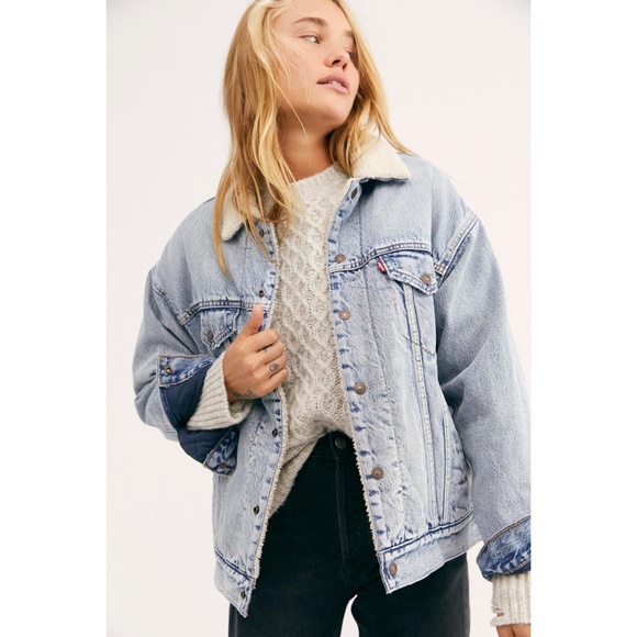 free people sherpa trucker jacket